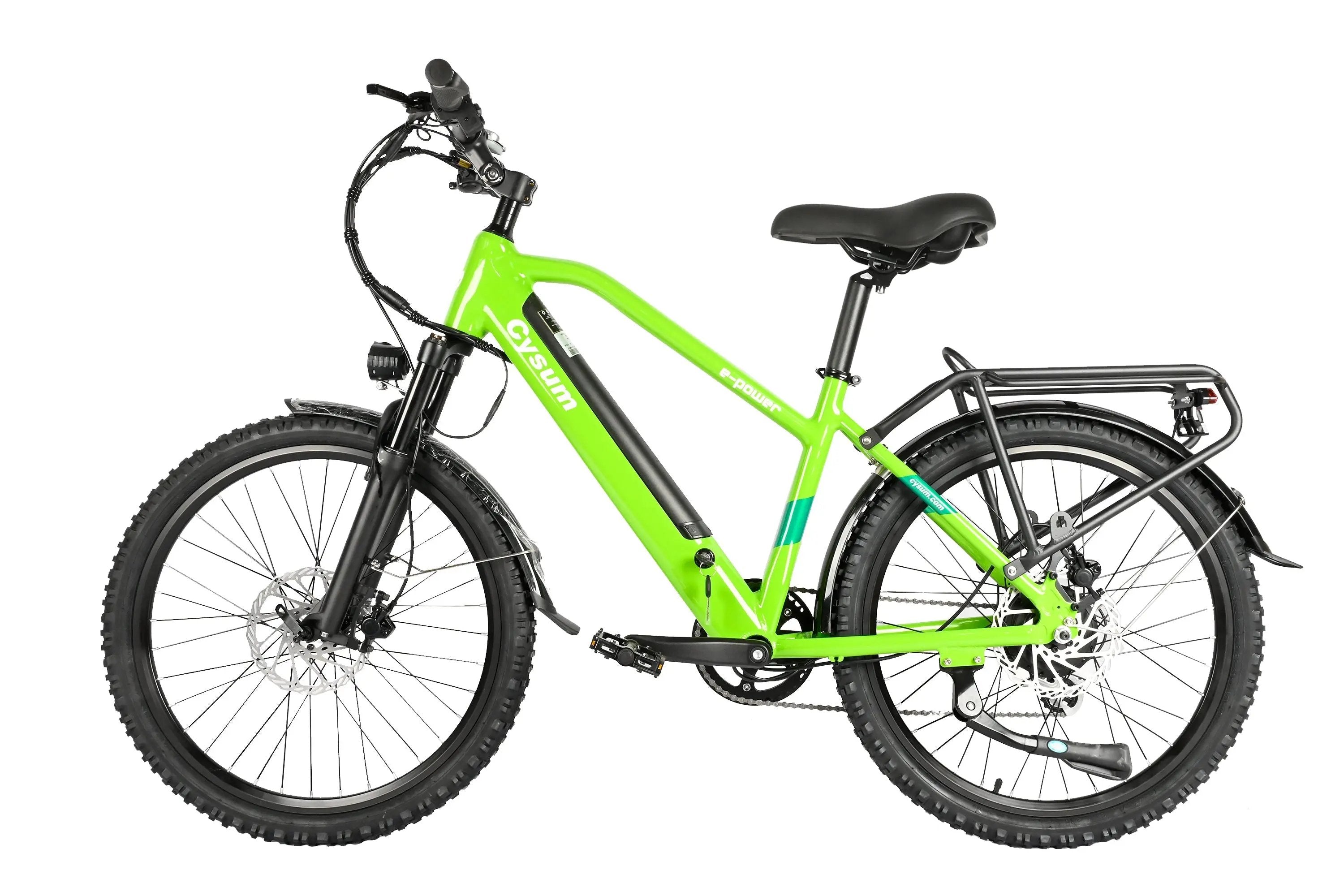 Vélo électrique CYSUM Hoody – 24”, 250W, 36V, conçu pour jeunes & ados, design sportif vert Puce Hades