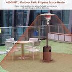 Chauffage de terrasse au gaz 88" – portable, sécurité arrêt automatique Teal Simba