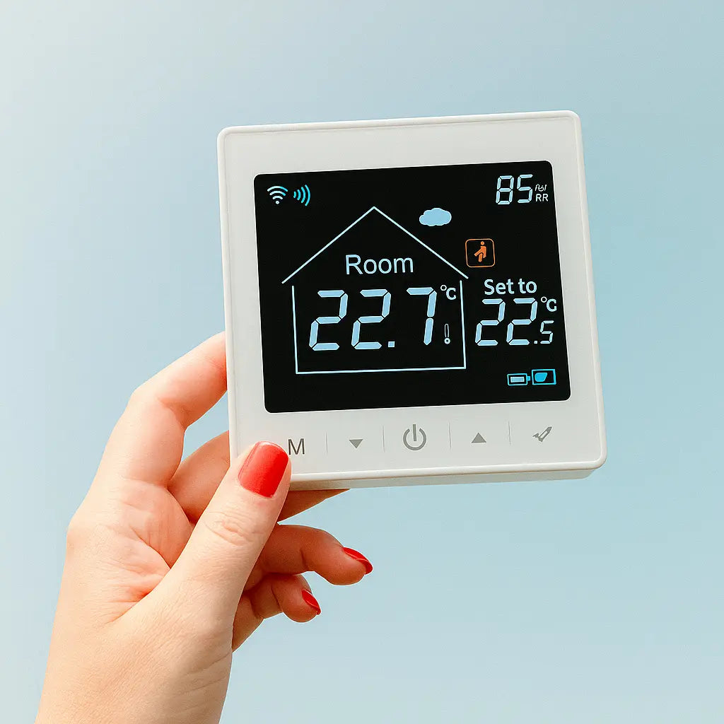 Thermostat chauffage au sol Wi-Fi – programmable, haute précision & contrôle vocal Solunergis