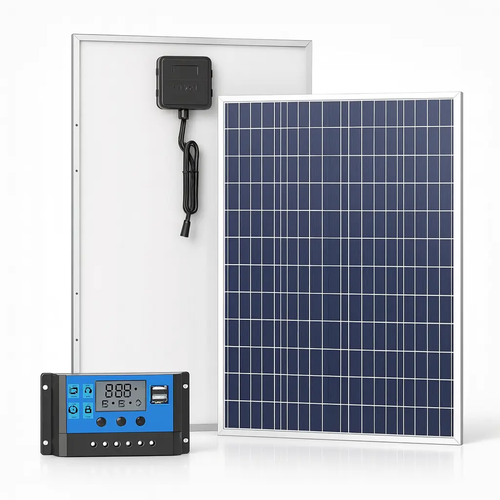 Kit panneau solaire 12 V – 500 W / 1000 W, contrôleur 100 A USB, polycristallin IP65 Solunergis