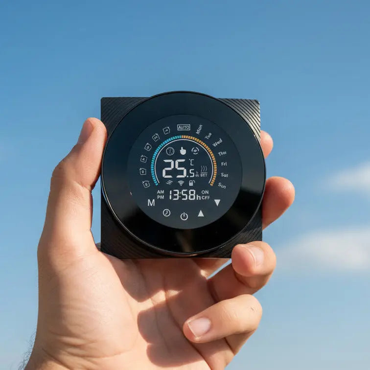 Thermostat WiFi Tuya – plancher chauffant électrique & chaudière eau/gaz, écran tactile LCD Solunergis