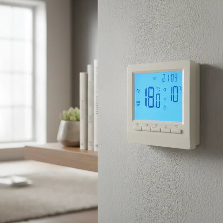 Thermostat digital pour chaudière gaz – programmable sur piles, montage mural Solunergis