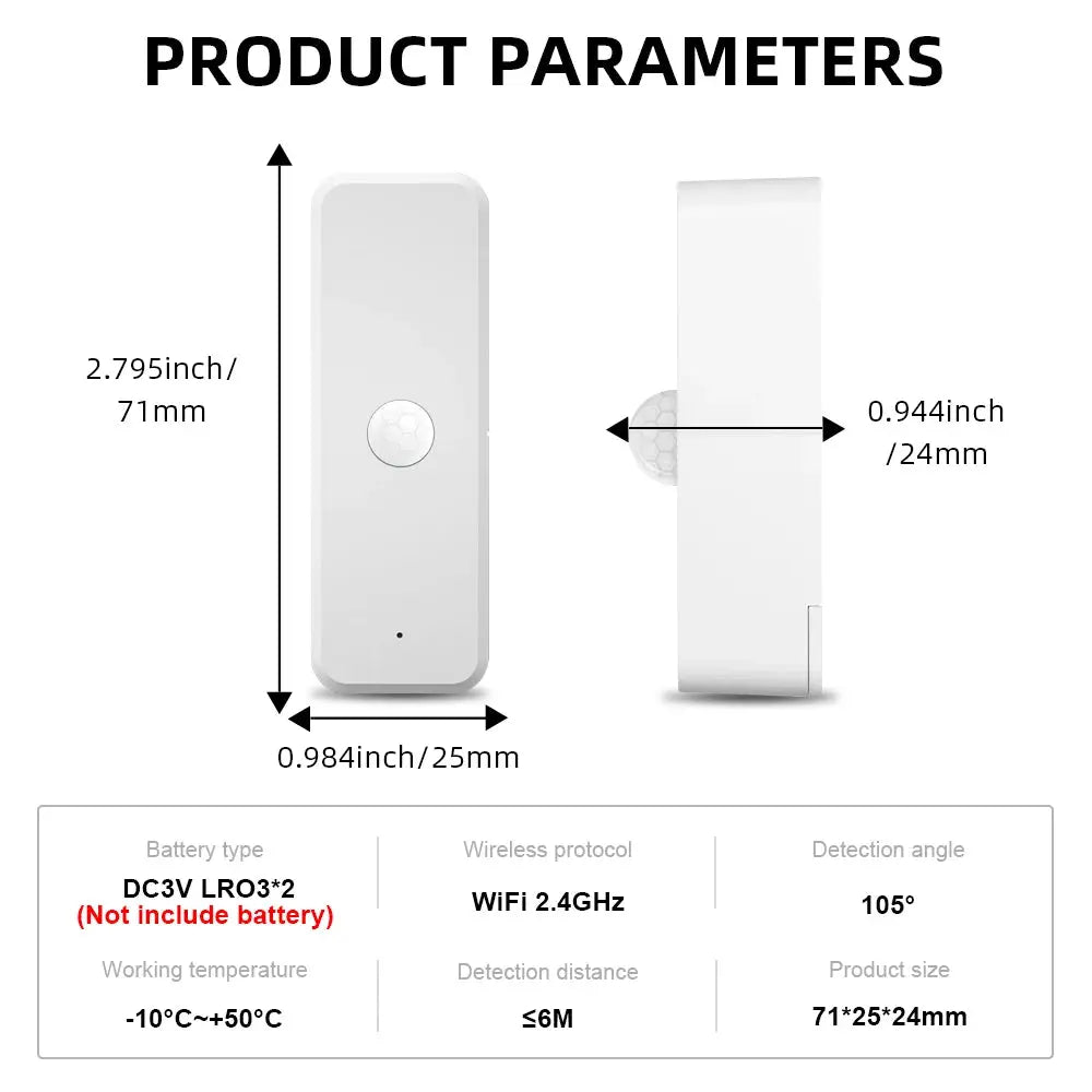 WiFi PIR Motion Sensor Tuya Smart Home Human Body Infrared Detector Security Smart Life Works With Alexa Google Home Solunergis