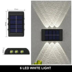 Lumière solaire murale 12 LED – étanche IP65, éclairage décoratif vers le haut et le bas, design moderne Solunergis