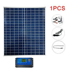 Kit panneau solaire 12 V – 500 W / 1000 W, contrôleur 100 A USB, polycristallin IP65 Solunergis