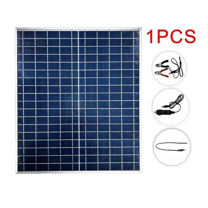 Kit panneau solaire 12 V – 500 W / 1000 W, contrôleur 100 A USB, polycristallin IP65 Solunergis