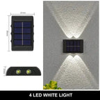Lumière solaire murale 12 LED – étanche IP65, éclairage décoratif vers le haut et le bas, design moderne Solunergis