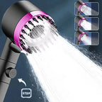 Pommeau de douche filtrant 3 modes – tête de massage, kit options tuyau/support Solunergis