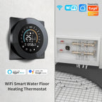 Thermostat WiFi Tuya – plancher chauffant électrique & chaudière eau/gaz, écran tactile LCD Solunergis