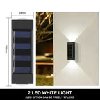 Lumière solaire murale 12 LED – étanche IP65, éclairage décoratif vers le haut et le bas, design moderne Solunergis