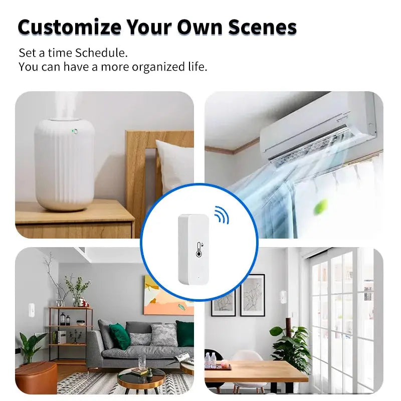 Tuya Wifi/Zigbee Temperature And Humidity Sensor Indoor Thermometer Smart Life Control For Home Work With Alexa Google Assistant Solunergis