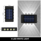 Lumière solaire murale 12 LED – étanche IP65, éclairage décoratif vers le haut et le bas, design moderne Solunergis