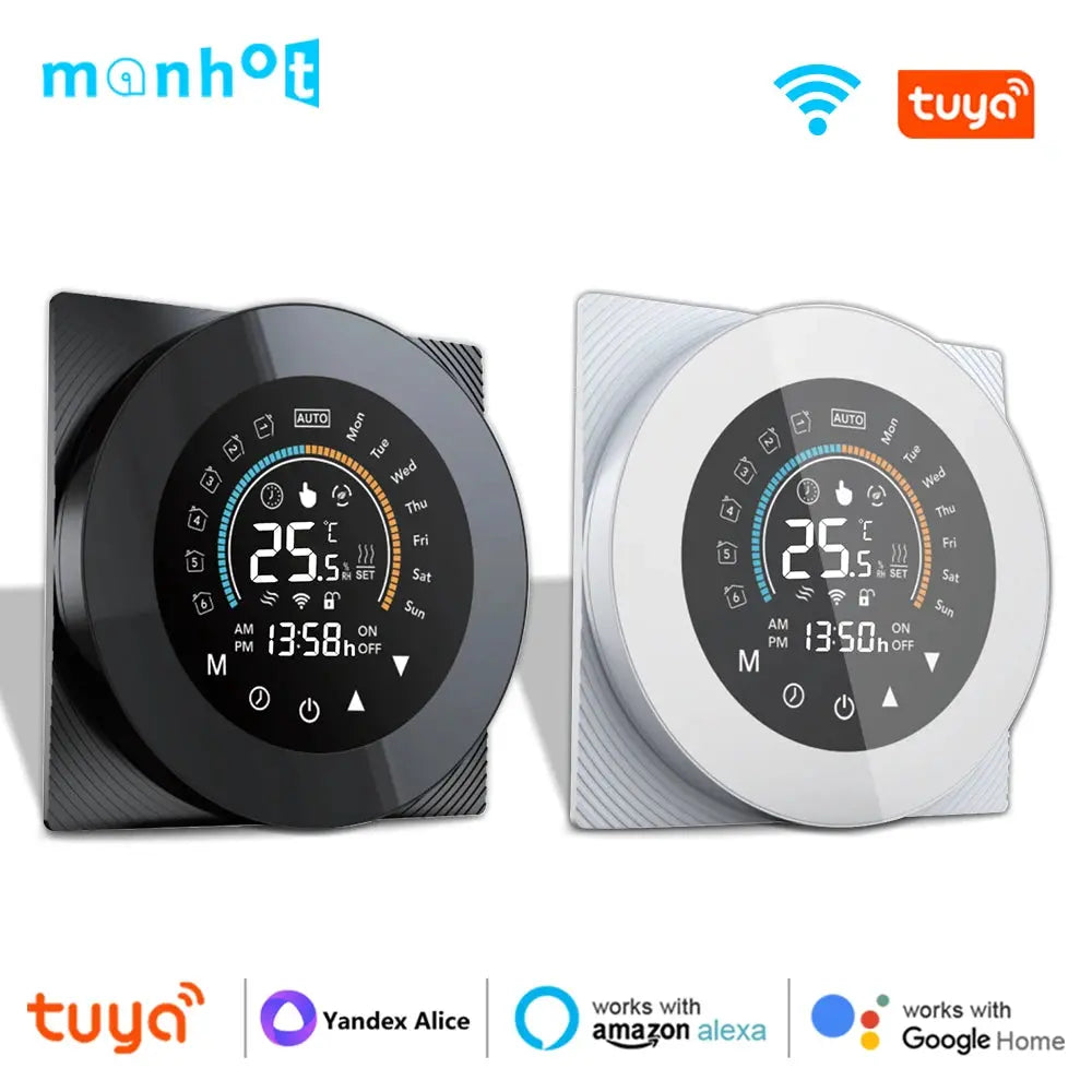 Thermostat WiFi Tuya – plancher chauffant électrique & chaudière eau/gaz, écran tactile LCD Solunergis