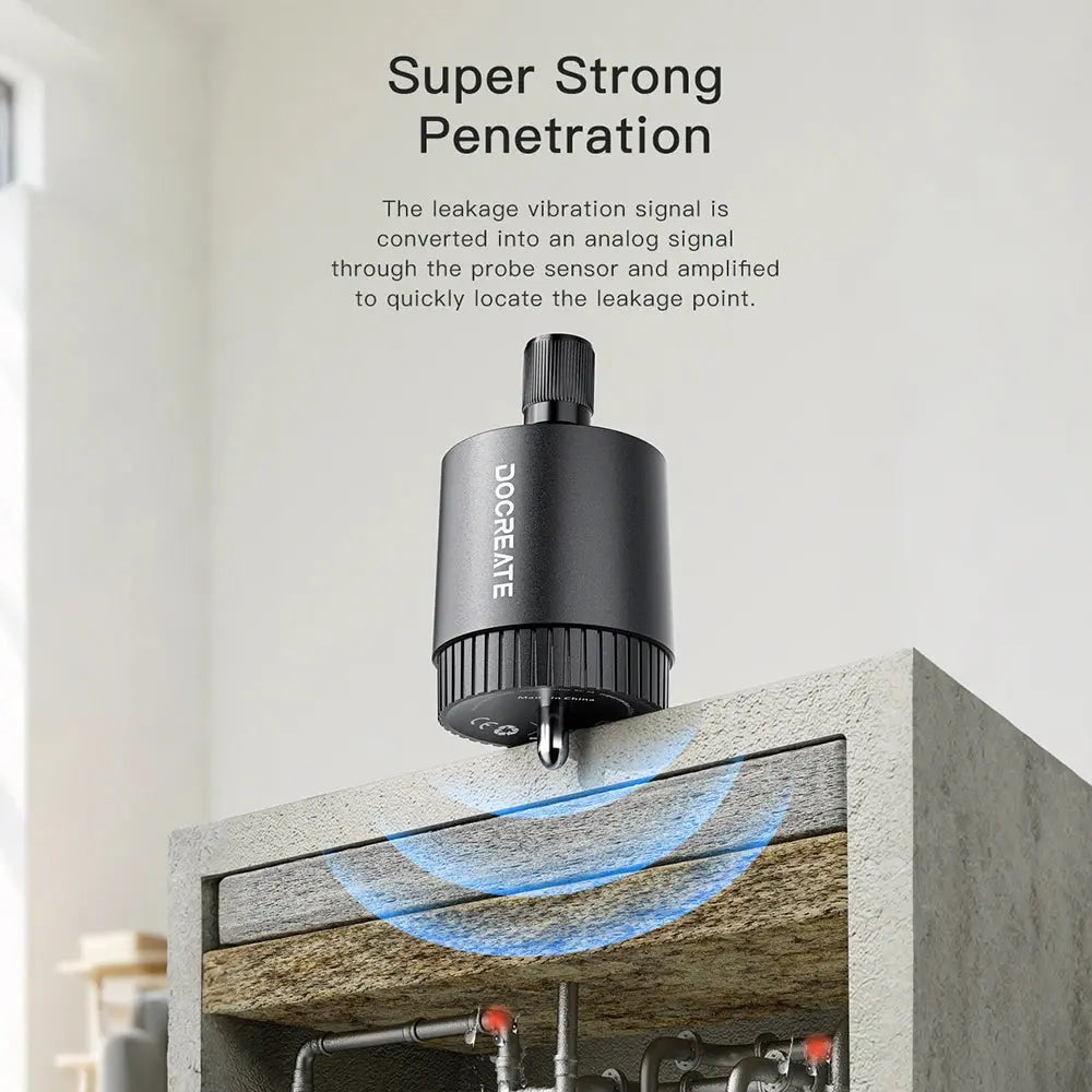 Water Mains Leak Detector Underground Pipe Leak Monitor Portable Type-C Leak Detector kit with Headphones for Indoor and Outdoor Solunergis