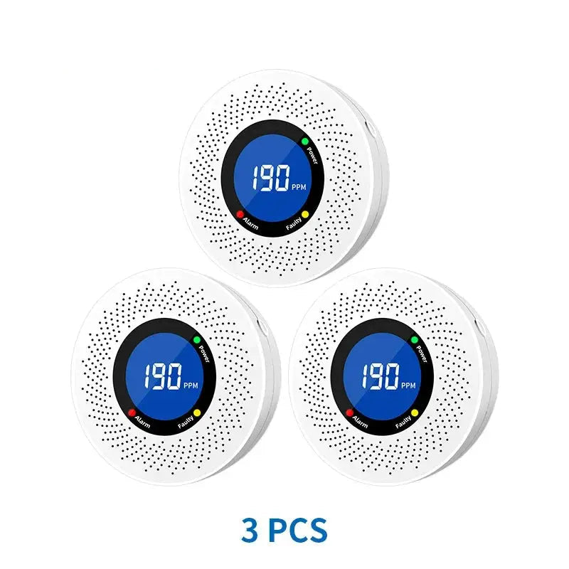 New Carbon Monoxide Standalone Detector CO Alarm With Screen Display Battery Powered CE Certified For Home Kitchen Office Use Solunergis