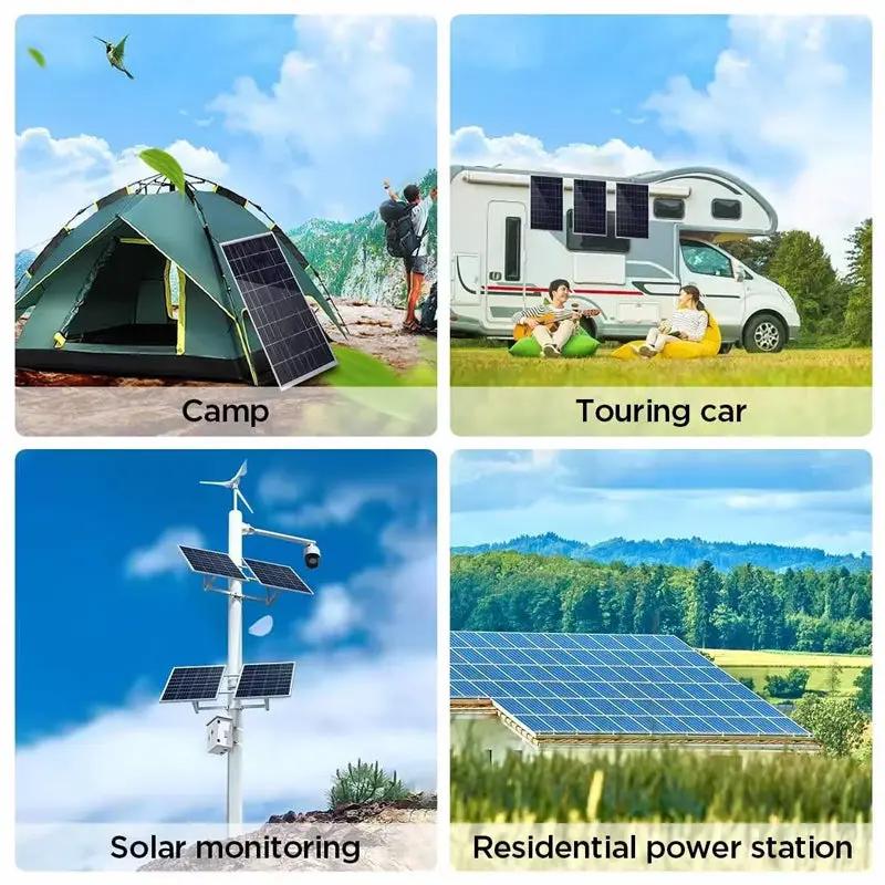 Kit panneau solaire 12 V – 500 W / 1000 W, contrôleur 100 A USB, polycristallin IP65 Solunergis