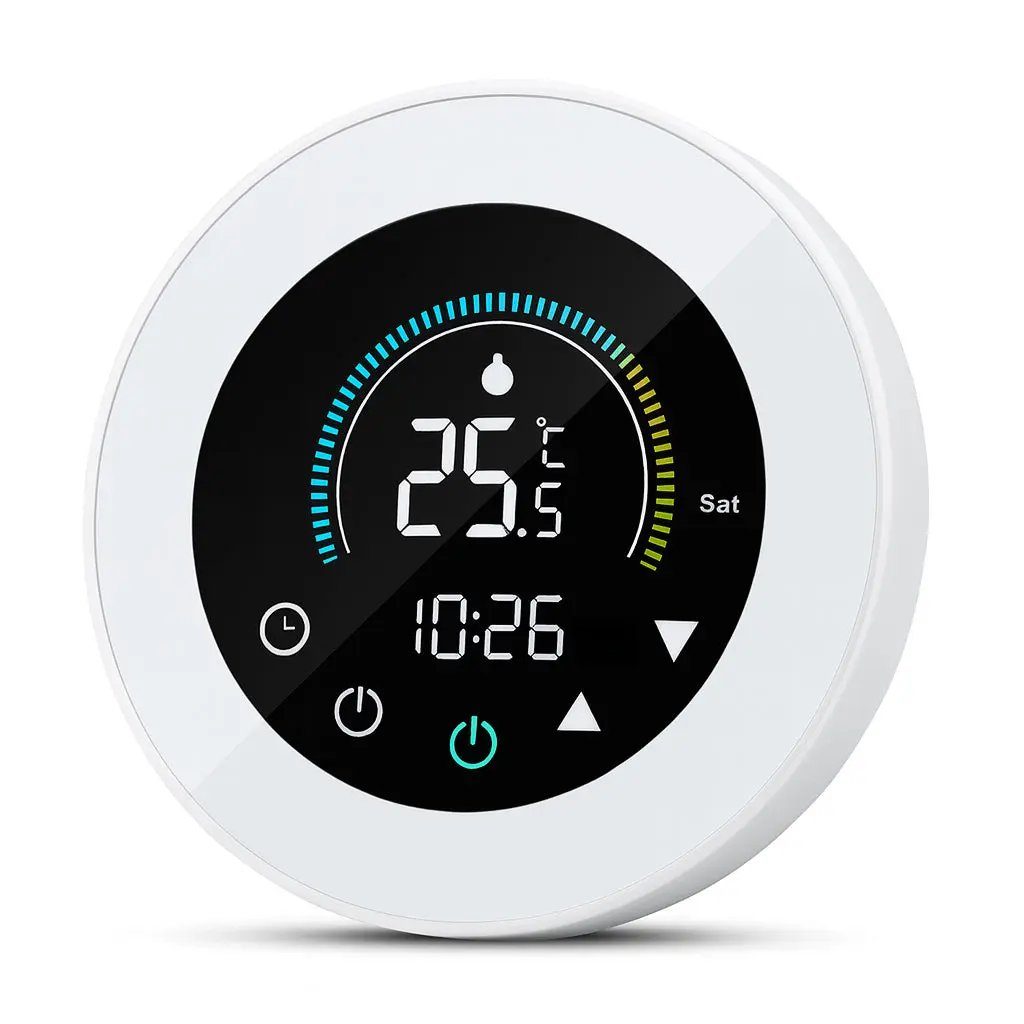 Thermostat WiFi Tuya – plancher chauffant électrique & chaudière eau/gaz, écran tactile LCD Solunergis