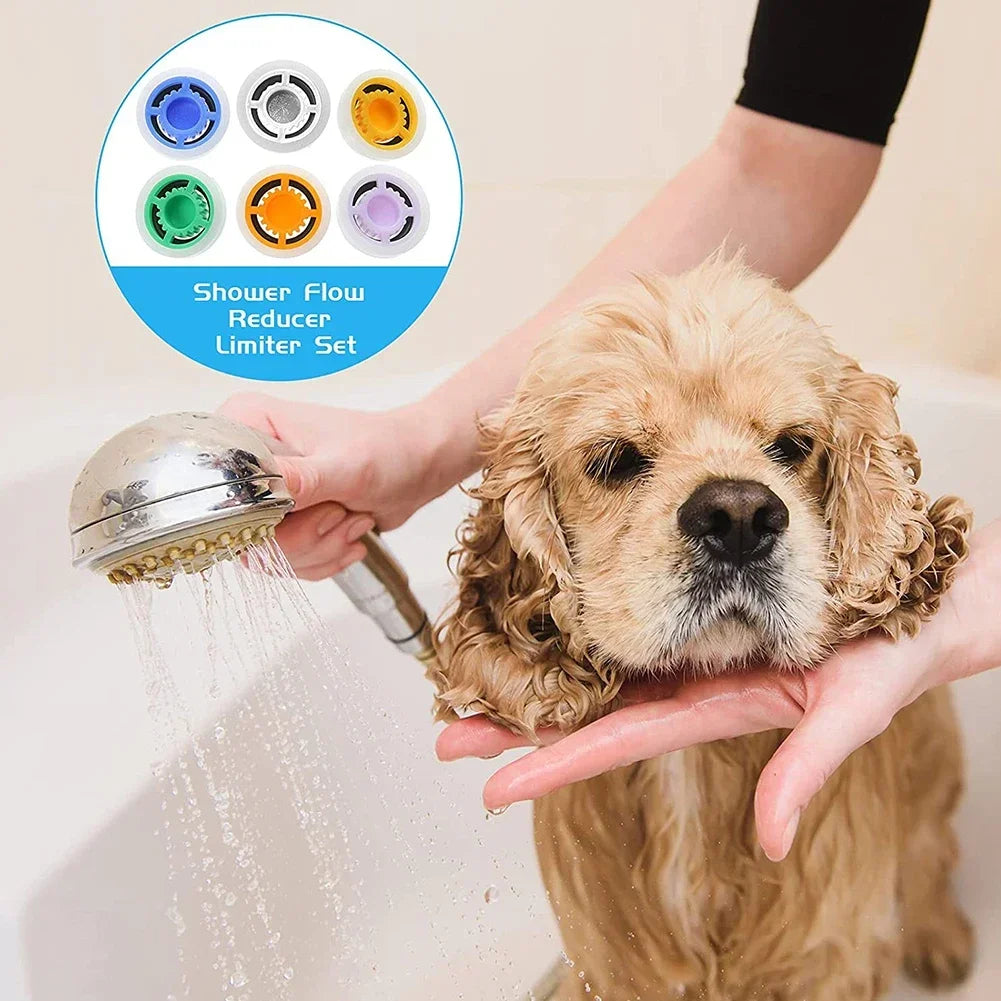 Shower Head Flow Control Valve Set Water Saver Device Flow Reducer Limiter 6 Different Flow Hose Restrictor Bathroom Accessories