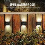 Lumière solaire murale 12 LED – étanche IP65, éclairage décoratif vers le haut et le bas, design moderne Solunergis