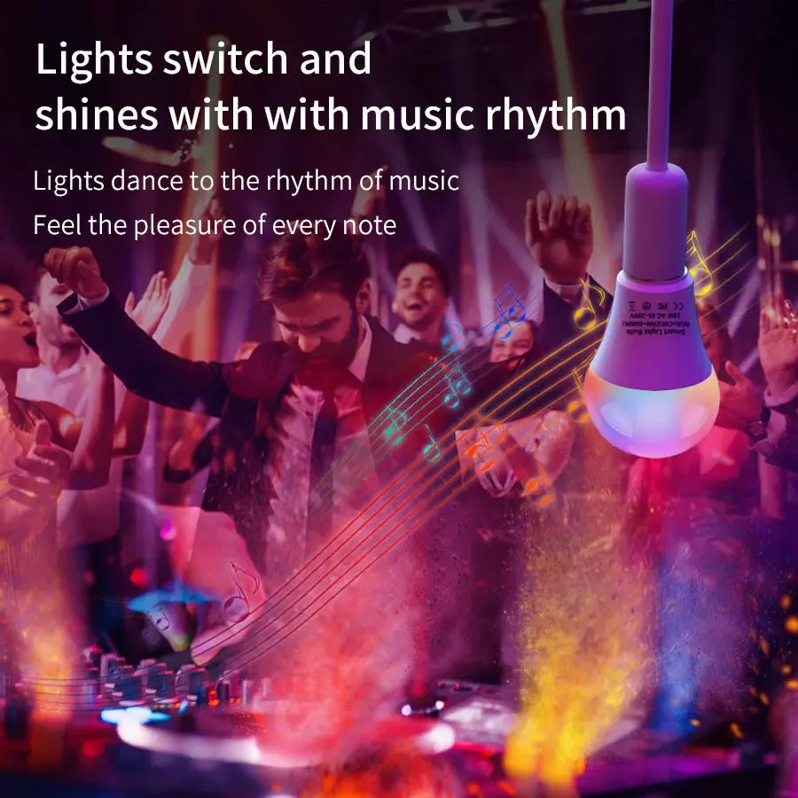 Tuya Smart WiFi E27 – Ampoule connectée RGB + blanc chaud/froid, 10W / 15W / 20W, contrôle vocal Alexa & Google Solunergis