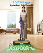 Aspirateur balai sans fil Laresar X11 – 550 W, 55 000 Pa, 60 min d’autonomie Solunergis