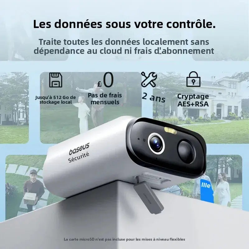 Caméra solaire Wi-Fi 2K – grand angle 135°, IP67, audio 2-voies & détection AI Solunergis