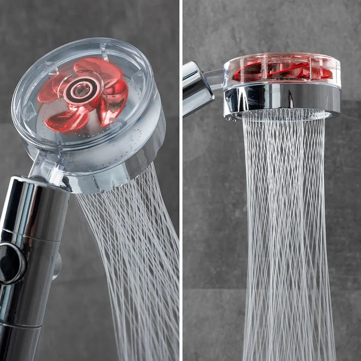 Douchette haute pression éco – tête de douche turbo 360°, économie d’eau & bouton arrêt instantané Solunergis