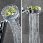 Douchette haute pression éco – tête de douche turbo 360°, économie d’eau & bouton arrêt instantané Solunergis
