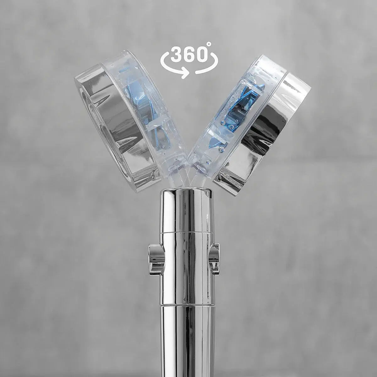 Douchette haute pression éco – tête de douche turbo 360°, économie d’eau & bouton arrêt instantané Solunergis