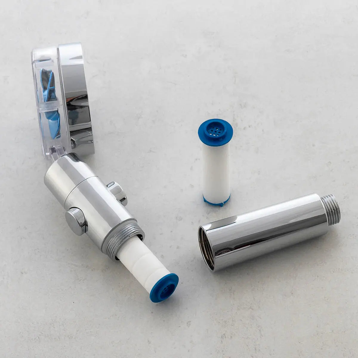 Douchette haute pression éco – tête de douche turbo 360°, économie d’eau & bouton arrêt instantané Solunergis