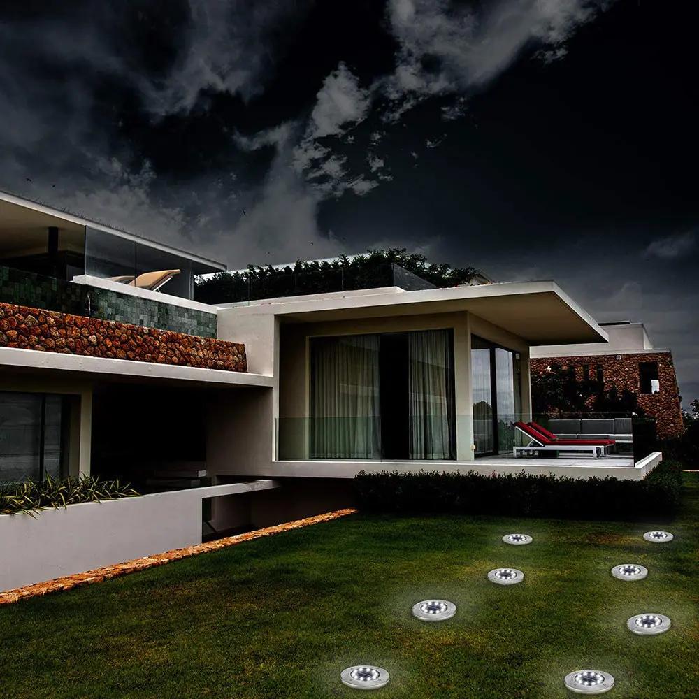 Éclairage extérieur solaire encastré – Spot inox 8 LED, étanche IP65 Teal Simba