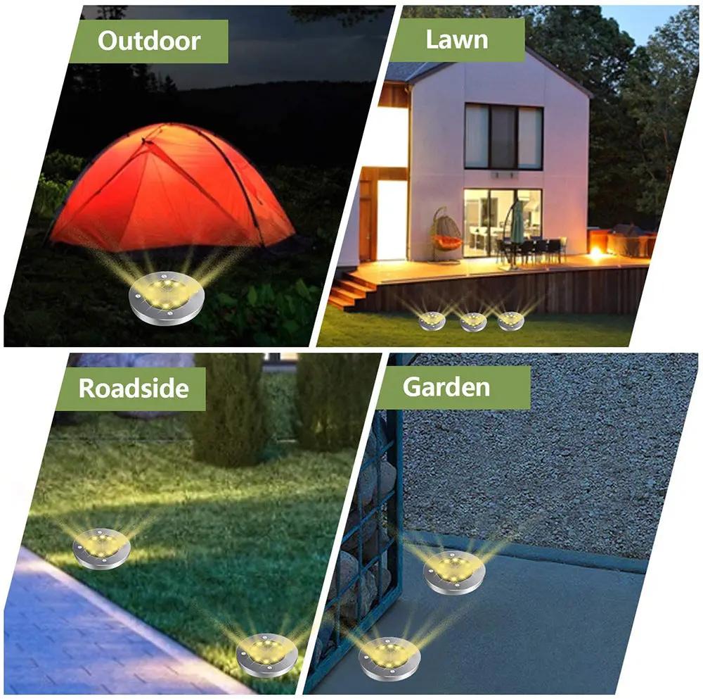 Éclairage extérieur solaire encastré – Spot inox 8 LED, étanche IP65 Teal Simba