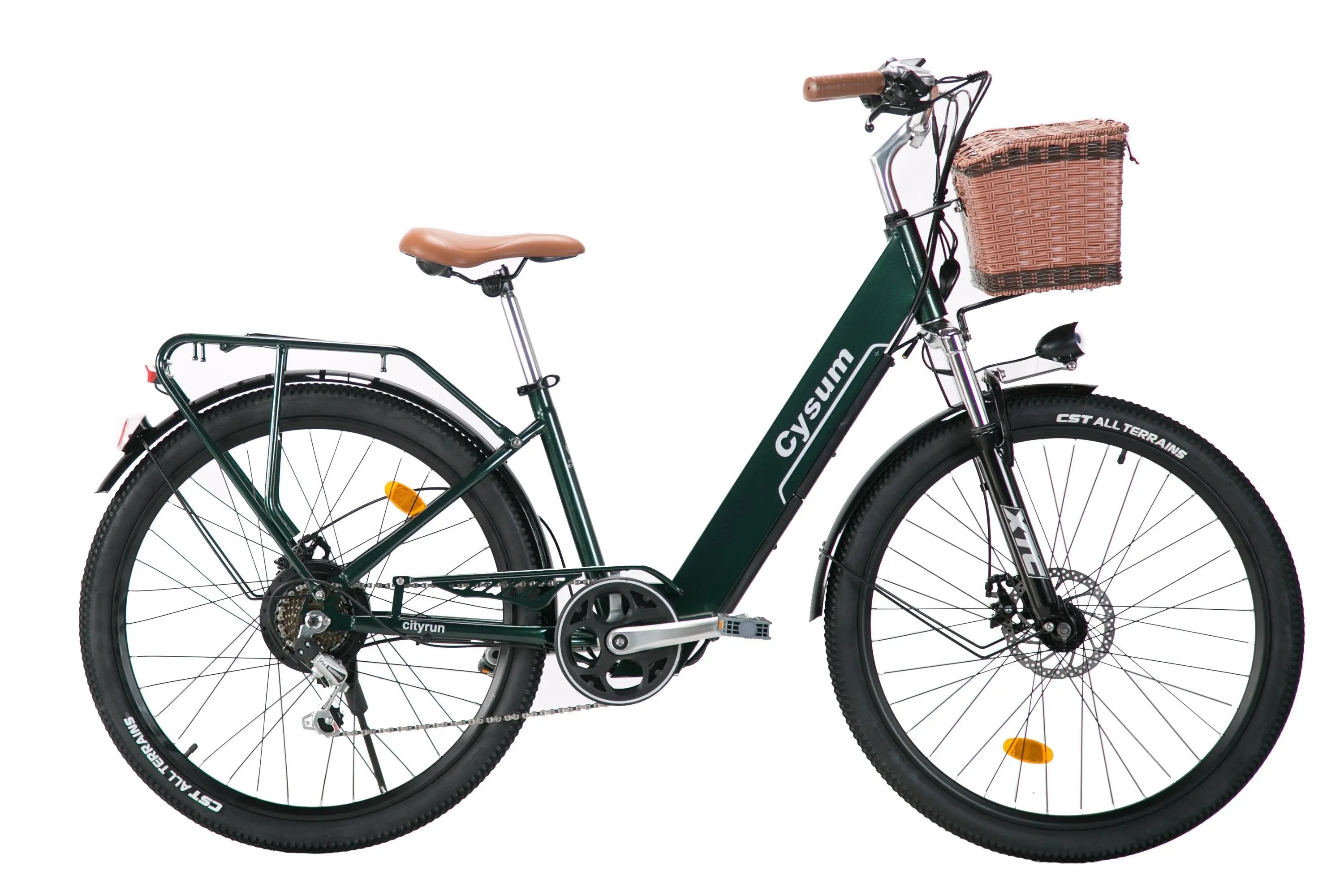 Vélo électrique CYSUM Cityrun – 26”, 250W, batterie 36V 10Ah, cadre bas Puce Hades