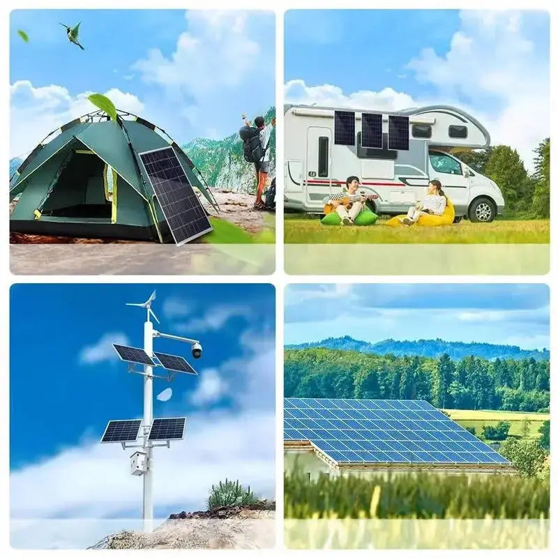 Kit panneau solaire 12 V – 500 W / 1000 W, contrôleur 100 A USB, polycristallin IP65 Solunergis