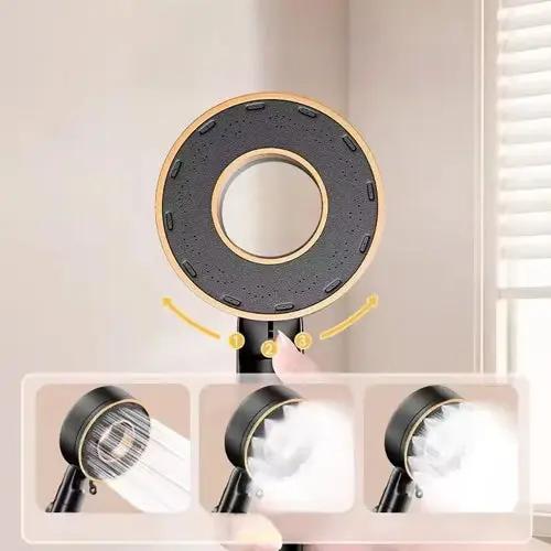 Pommeau de douche haute pression 3 modes – économie d’eau & bouton stop Solunergis