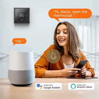 Thermostat WiFi à molette Tuya – plancher chauffant & chaudière eau/gaz, écran TFT 1,32" Solunergis