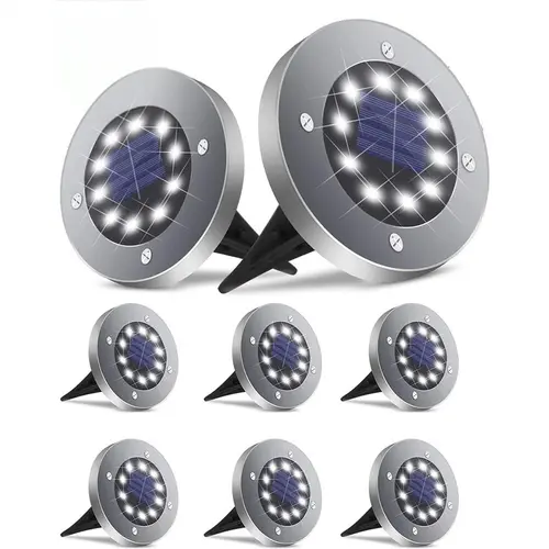 Éclairage extérieur solaire encastré – Spot inox 8 LED, étanche IP65 Teal Simba