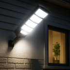 Projecteur solaire multi panneaux – 4000W / 3000W / 2000W, détecteur de mouvement PIR, télécommande & étanchéité IP65 Solunergis