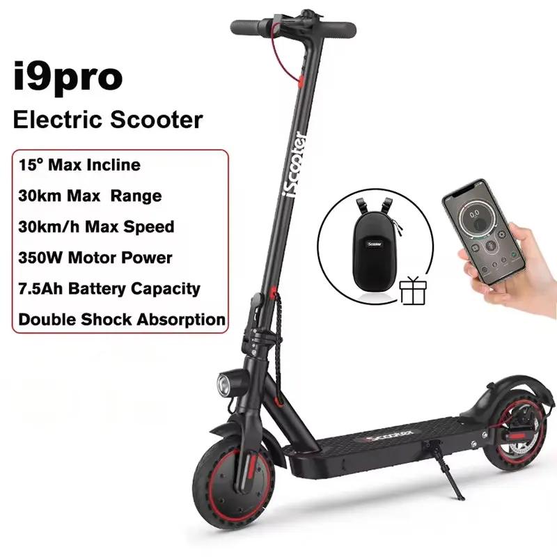 Trottinette électrique iScooter i9 – 350W, 36V 7,5Ah, pneus 8,5" nid d’abeille, jusqu’à 30 km Solunergis